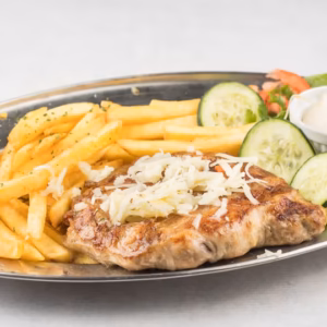 Punjeni pileći batak 300gr+pomfrit
